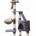 120cm Indoor Cat Tree with Condo, Hammock & Plush Perch for Kittens & Adult Cats - Neutral