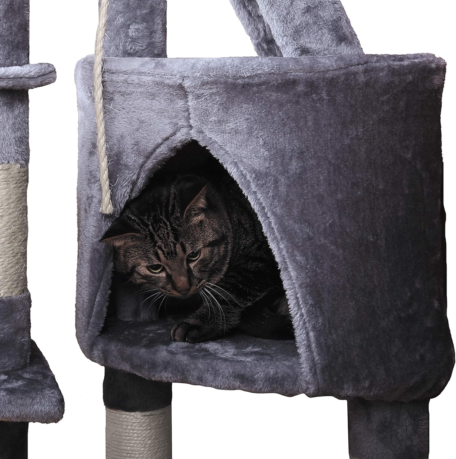 120cm Indoor Cat Tree with Condo, Hammock & Plush Perch for Kittens & Adult Cats - Neutral - Home & Garden > Artificial Plants > Artificial Trees - Rivercity House & Home Co. (ABN 18 642 972 209) - Affordable Modern Furniture Australia