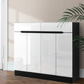 120cm Shoe Cabinet Storage Rack High Gloss Front