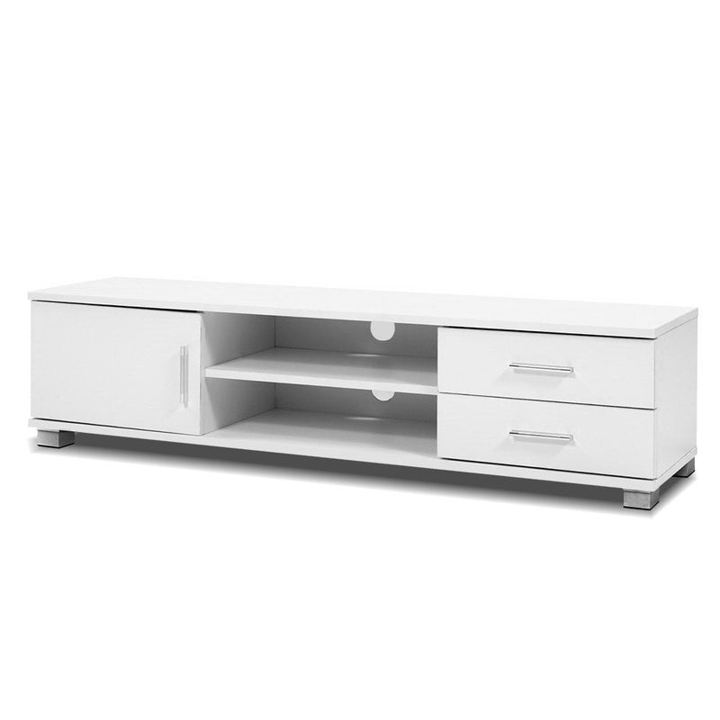 120cm TV Entertainment Unit With Drawers (White) - Rivercity House & Home Co. (ABN 18 642 972 209) - Affordable Modern Furniture Australia