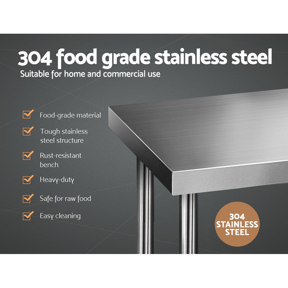 1219x610mm Stainless Steel Kitchen Bench 304 - Furniture > Dining > Kitchen Sinks - Rivercity House & Home Co. (ABN 18 642 972 209) - Affordable Modern Furniture Australia