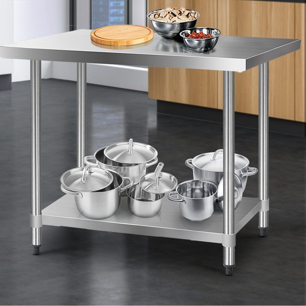 1219x610mm Stainless Steel Kitchen Bench 430 - Furniture > Dining > Kitchen Sinks - Rivercity House & Home Co. (ABN 18 642 972 209) - Affordable Modern Furniture Australia