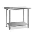 1219x610mm Heavy Duty Stainless Steel Kitchen Bench 430 - Silver
