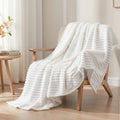 127x152cm Lightweight Fleece Throw Blanket - White