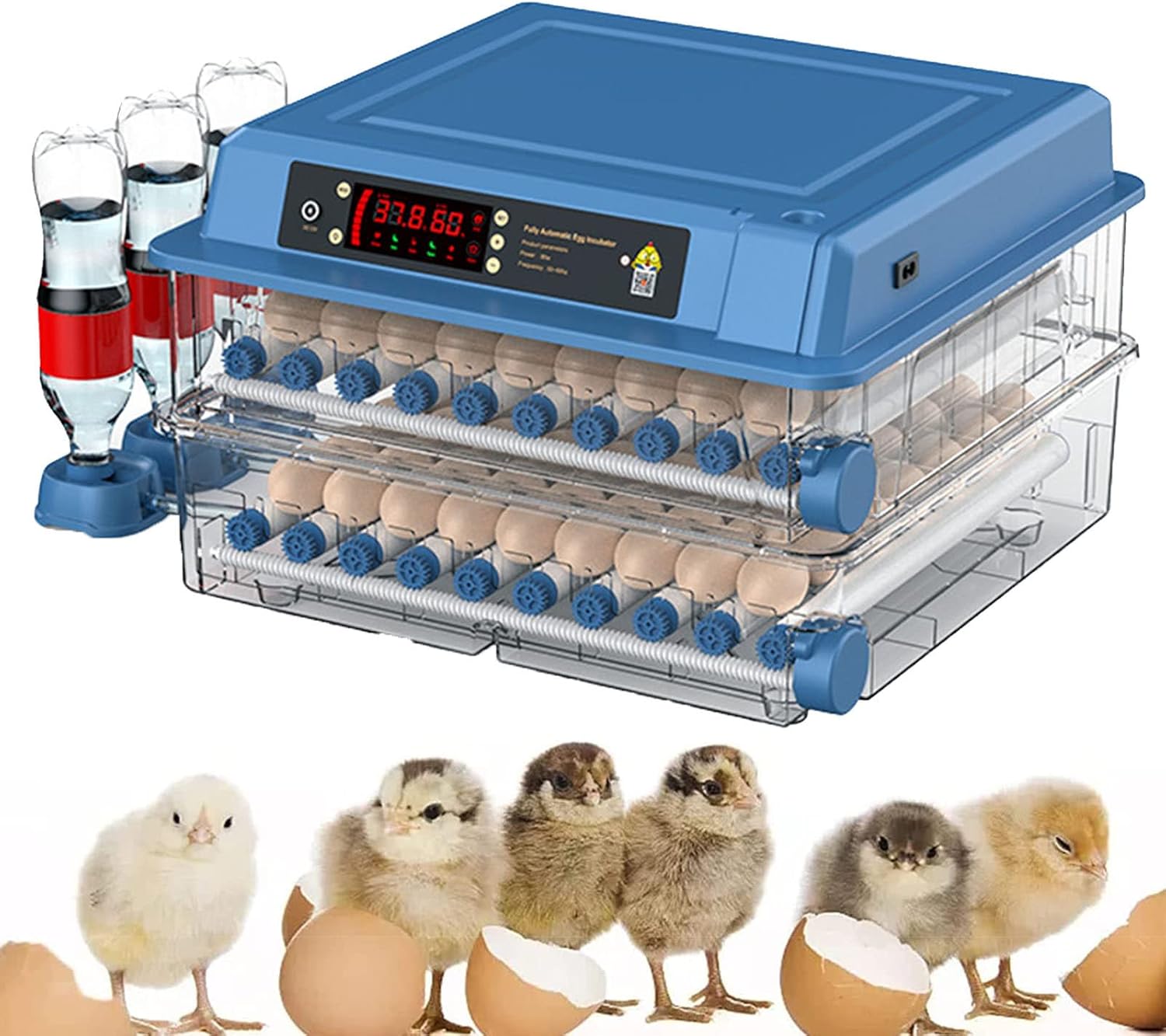 128 Egg Incubator with Automatic Turning, LED Display, Humidity & Temperature Control, Auto Water System, Built - in Egg Candler - White - Appliances > Aroma Diffusers & Humidifiers > Humidifiers - Rivercity House & Home Co. (ABN 18 642 972 209) - Affordable Modern Furniture Australia