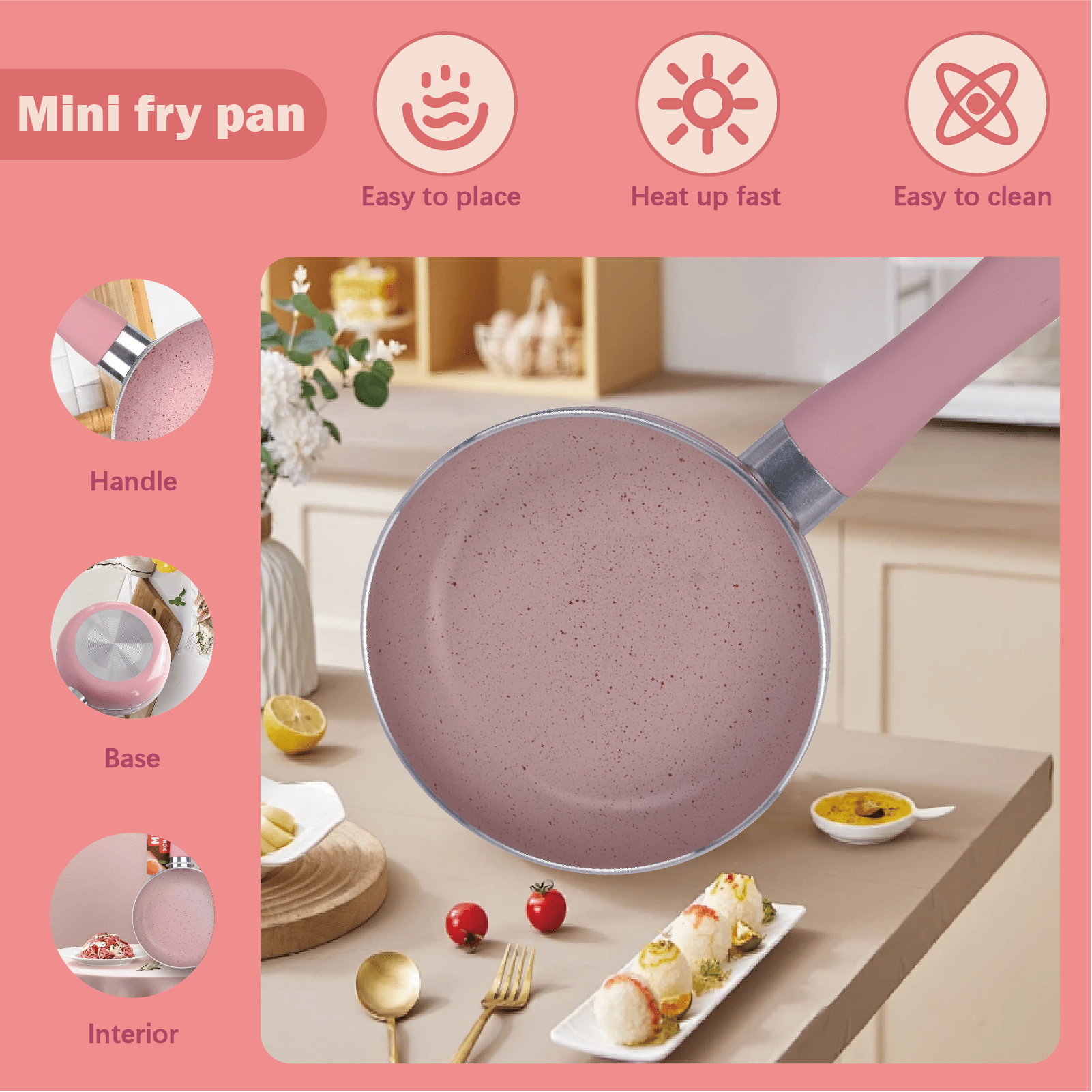 12cm Mini Non Stick Aluminium Frying Pan Round Egg Pan - Home & Garden > Kitchenware > Skillets & Frying Pans - Rivercity House & Home Co. (ABN 18 642 972 209) - Affordable Modern Furniture Australia