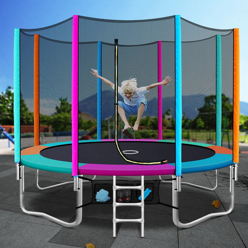 12FT Trampoline With Safety Net Enclosure (Multi - coloured) - Rivercity House & Home Co. (ABN 18 642 972 209) - Affordable Modern Furniture Australia