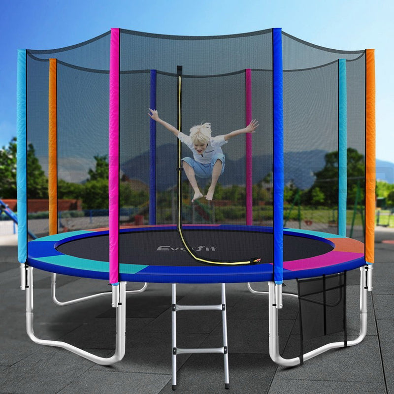 12FT Trampoline With Safety Net Enclosure (Multi - coloured) - Rivercity House & Home Co. (ABN 18 642 972 209) - Affordable Modern Furniture Australia