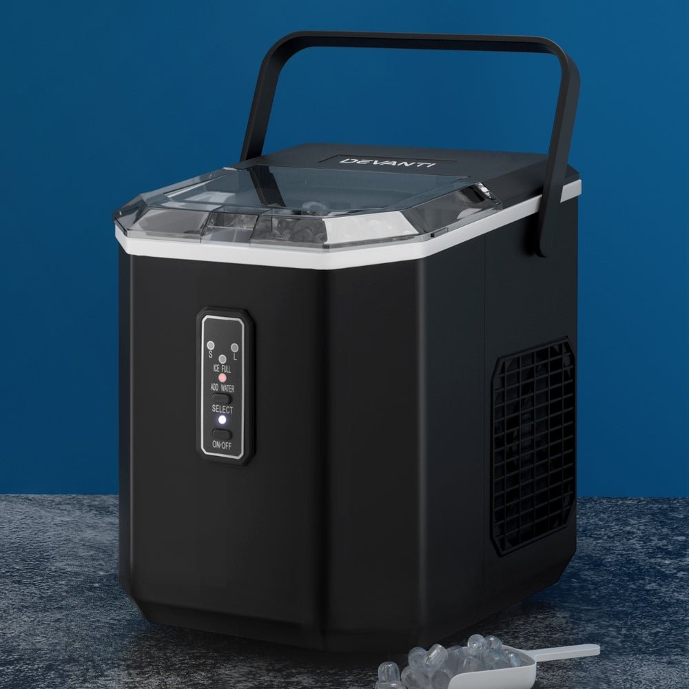 12kg Ice Maker Machine 1.3L w/Scoop Holder Black - Appliances > Kitchen Appliances > Ice Makers - Rivercity House & Home Co. (ABN 18 642 972 209) - Affordable Modern Furniture Australia