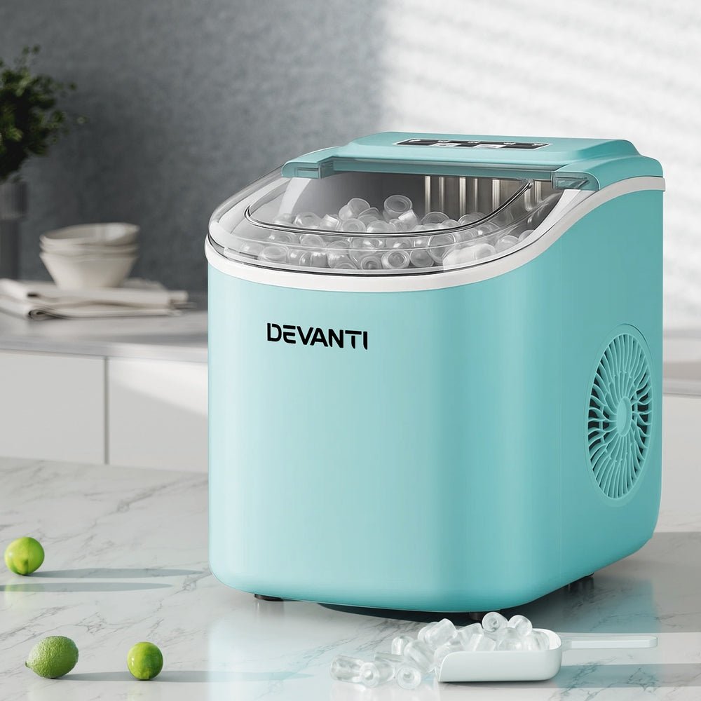 12kg Ice Maker Machine w/Self Cleaning Green - Appliances > Kitchen Appliances > Ice Makers - Rivercity House & Home Co. (ABN 18 642 972 209) - Affordable Modern Furniture Australia