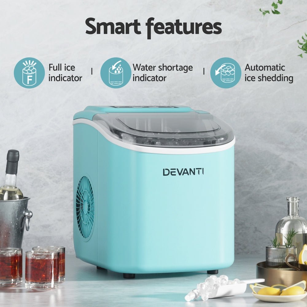 12kg Ice Maker Machine w/Self Cleaning Green - Appliances > Kitchen Appliances > Ice Makers - Rivercity House & Home Co. (ABN 18 642 972 209) - Affordable Modern Furniture Australia