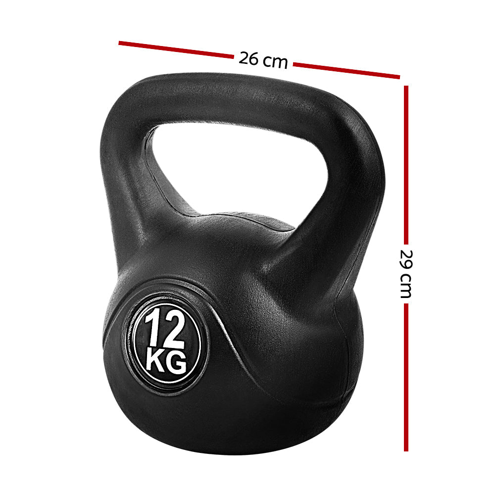 12kg Kettlebell Weight Lifting Dumbbell for Gym Home Use - Black - Sports & Fitness > Exercise, Gym & Fitness > Weightlifting Machines & Racks - Rivercity House & Home Co. (ABN 18 642 972 209) - Affordable Modern Furniture Australia