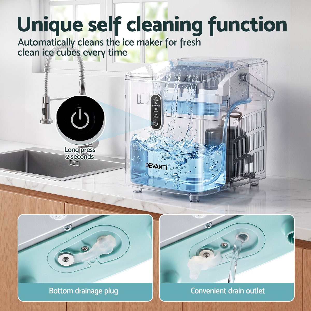 12KG Portable Bullet Ice Maker Machine - Green - Appliances > Kitchen Appliances > Ice Makers - Rivercity House & Home Co. (ABN 18 642 972 209) - Affordable Modern Furniture Australia