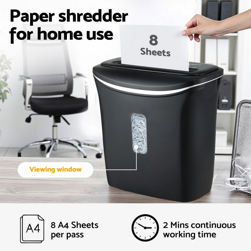 12L Cross - Cut Shredder 8 - Sheet Paper Home Office Credit Card - Electronics > Printers > Printers & Accessories - Rivercity House & Home Co. (ABN 18 642 972 209) - Affordable Modern Furniture Australia