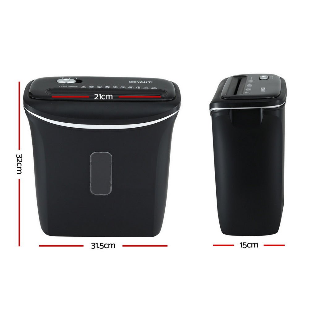 12L Cross - Cut Shredder 8 - Sheet Paper Home Office Credit Card - Electronics > Printers > Printers & Accessories - Rivercity House & Home Co. (ABN 18 642 972 209) - Affordable Modern Furniture Australia