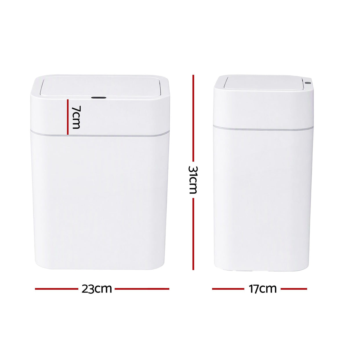 12L Motion Sensor Automatic Touchless Rubbish Bin 2-Pack - White - Home & Garden > Kitchen Bins > Automatic Bins - Rivercity House & Home Co. (ABN 18 642 972 209) - Affordable Modern Furniture Australia