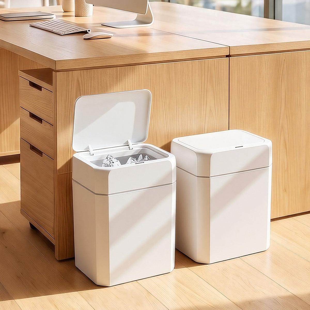 12L Motion Sensor Automatic Touchless Rubbish Bin 2-Pack - White - Home & Garden > Kitchen Bins > Automatic Bins - Rivercity House & Home Co. (ABN 18 642 972 209) - Affordable Modern Furniture Australia