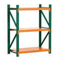 1.2m x 1.5m 3-Tier Garage Shelving Rack with Adjustable Shelves - Green & Orange