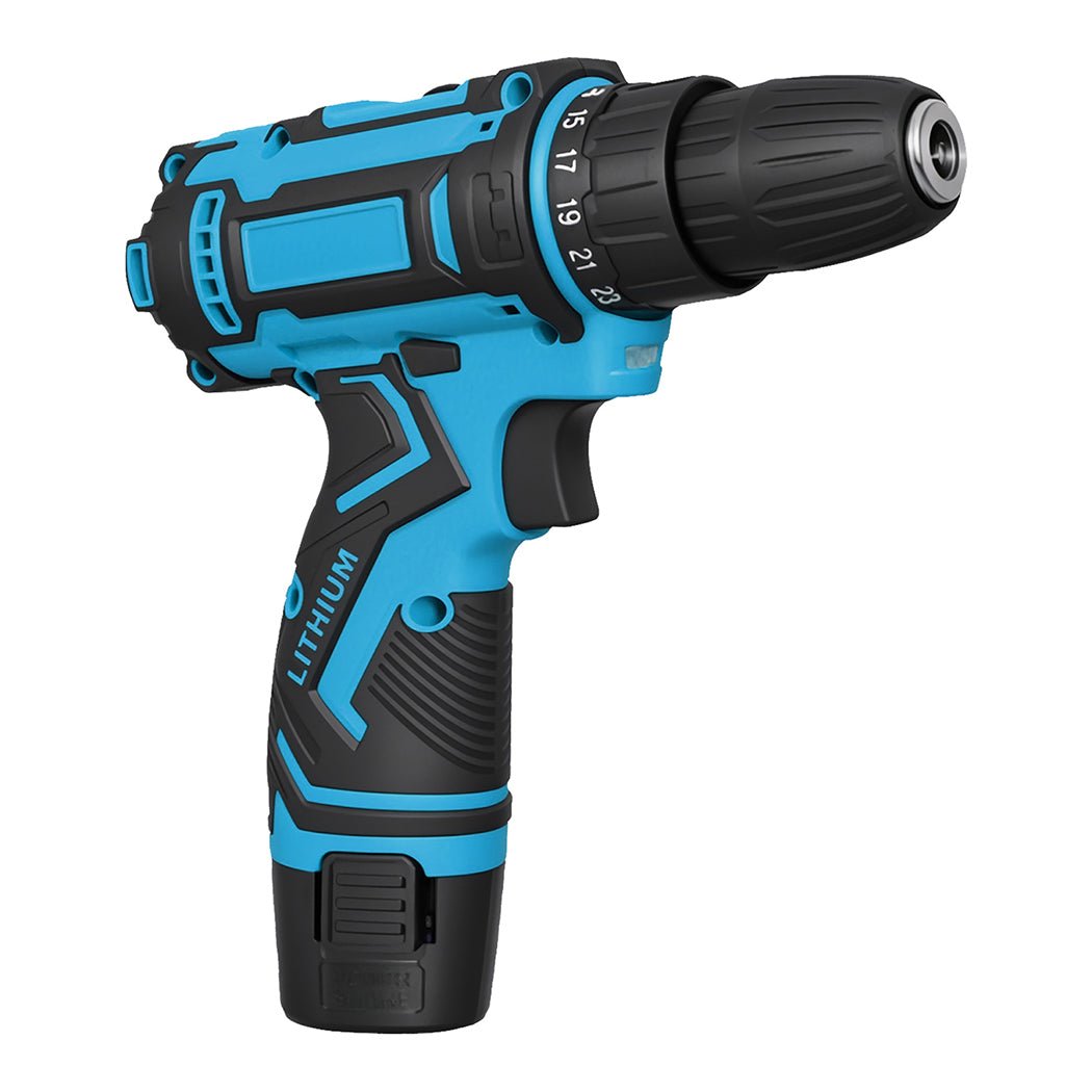 12V Cordless Drill Driver Kit 2.0Ah 74 - Piece Set - Blue - Rivercity House & Home Co. (ABN 18 642 972 209) - Affordable Modern Furniture Australia