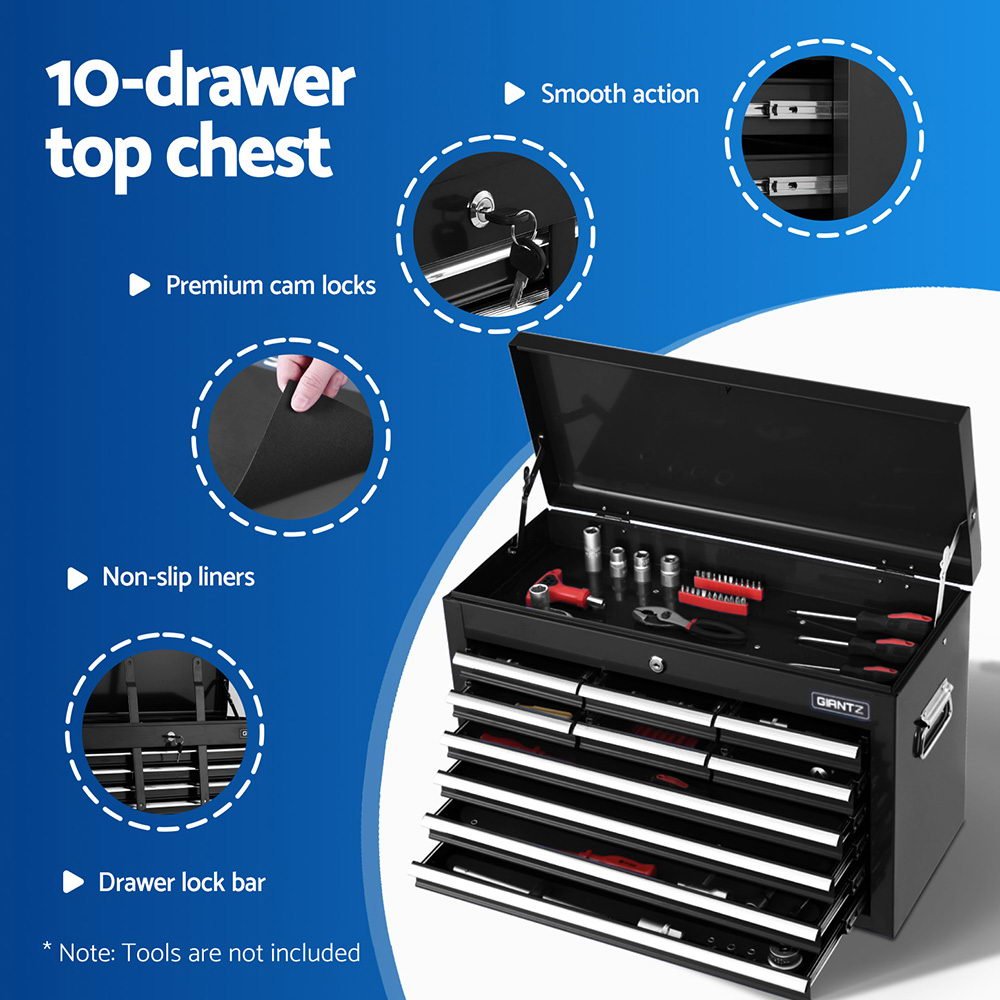 13 Drawer Tool Box Cabinet Chest Toolbox Storage Garage Organiser Black - Tools > Tools Storage > Tool Boxes - Rivercity House & Home Co. (ABN 18 642 972 209) - Affordable Modern Furniture Australia
