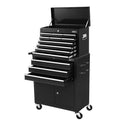13 Drawer Tool Box Cabinet with Lockable Castors - Black