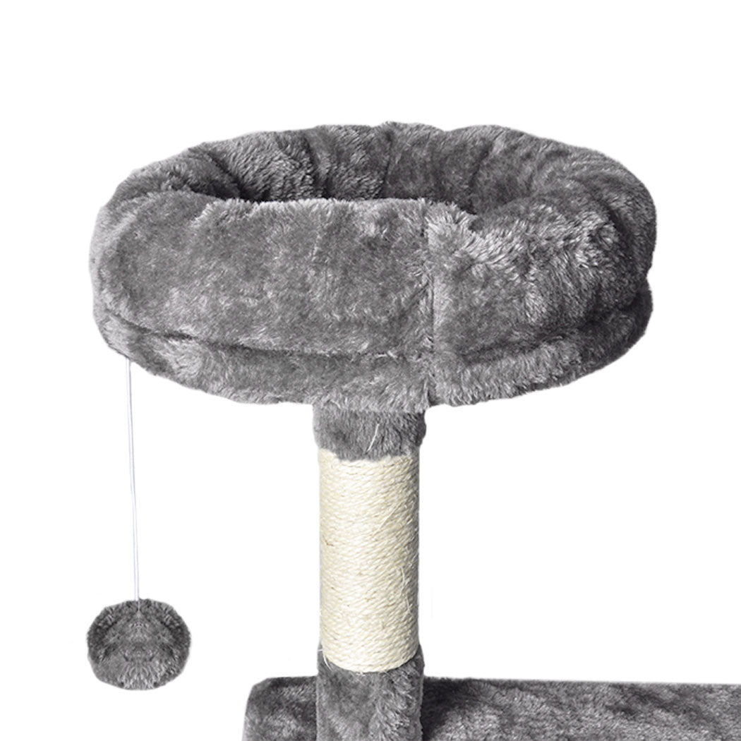 130cm Multi - Level Cat Tree with Scratching Post and Toys - Grey - Rivercity House & Home Co. (ABN 18 642 972 209) - Affordable Modern Furniture Australia