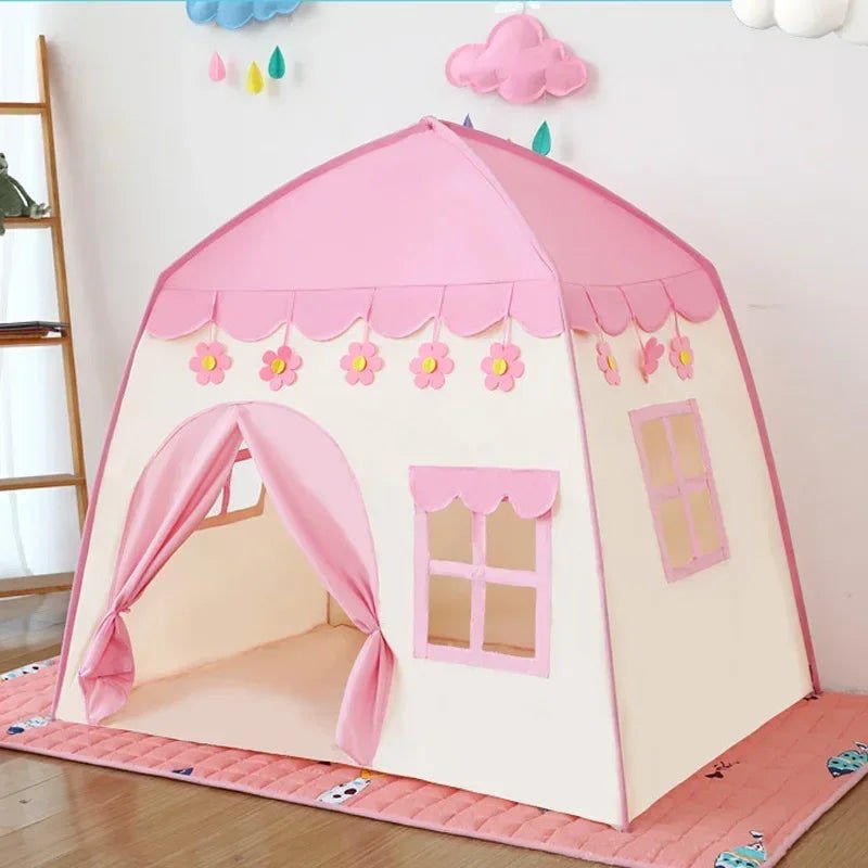 130cm Princess Castle Kids Play Tent - Pink - Baby & Kids > Baby & Kid's Toys > Outdoor Play Equipment - Rivercity House & Home Co. (ABN 18 642 972 209) - Affordable Modern Furniture Australia