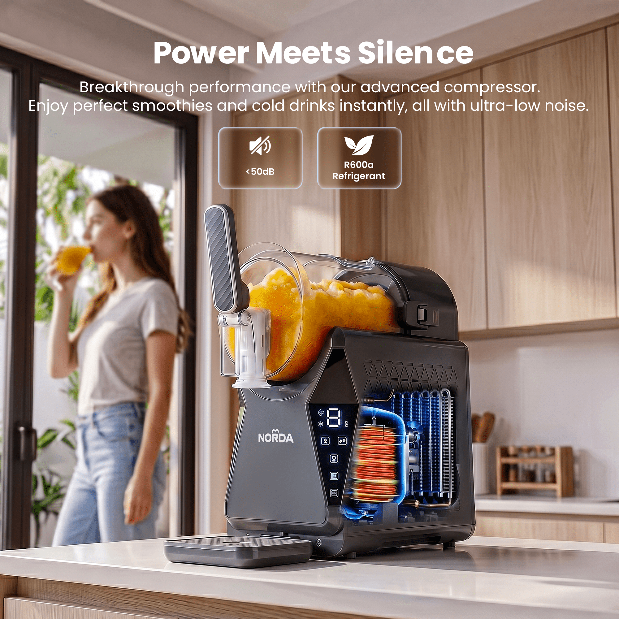 1.3L Slushie Machine Frozen Drink Maker Slushy Ice Cream Maker No Ice Compressor Touchscreen for Home BBQ Party - Appliances > Kitchen Appliances > Ice Makers - Rivercity House & Home Co. (ABN 18 642 972 209) - Affordable Modern Furniture Australia