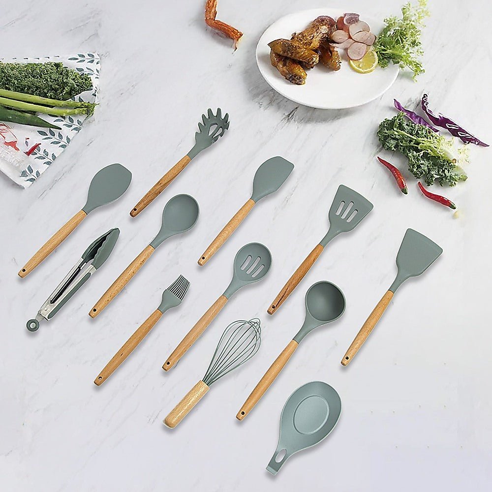 13x Kitchen Utensils for Cooking Baking Silicone Set - Home & Garden > Kitchenware > Kitchen Utensils - Rivercity House & Home Co. (ABN 18 642 972 209) - Affordable Modern Furniture Australia