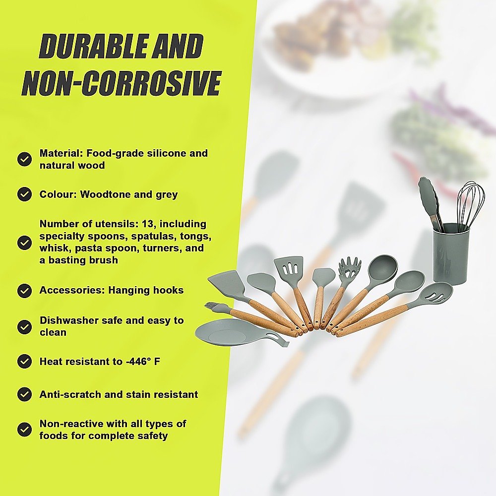 13x Kitchen Utensils for Cooking Baking Silicone Set - Home & Garden > Kitchenware > Kitchen Utensils - Rivercity House & Home Co. (ABN 18 642 972 209) - Affordable Modern Furniture Australia