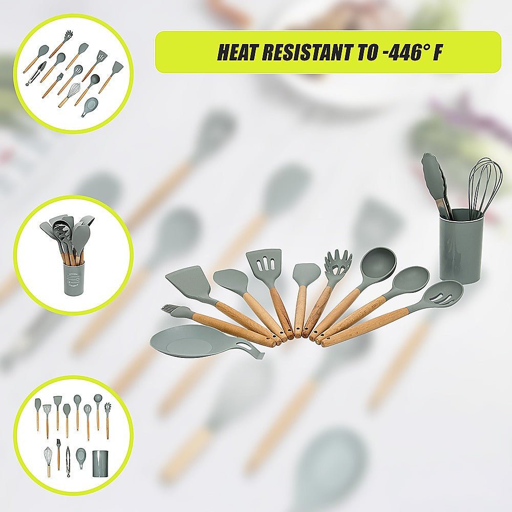 13x Kitchen Utensils for Cooking Baking Silicone Set - Home & Garden > Kitchenware > Kitchen Utensils - Rivercity House & Home Co. (ABN 18 642 972 209) - Affordable Modern Furniture Australia