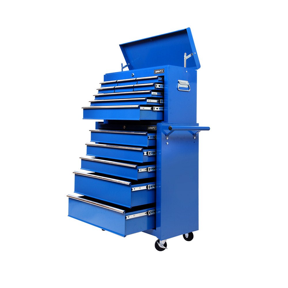 14 Drawer Tool Box Cabinet Chest Mechanic Garage Storage Trolley Blue - Tools > Tools Storage > Tool Cabinets - Rivercity House & Home Co. (ABN 18 642 972 209) - Affordable Modern Furniture Australia