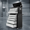 14 Drawer Mechanic Tool Box Cabinet Trolley with Lockable Castors 61.5x33x112cm - Grey