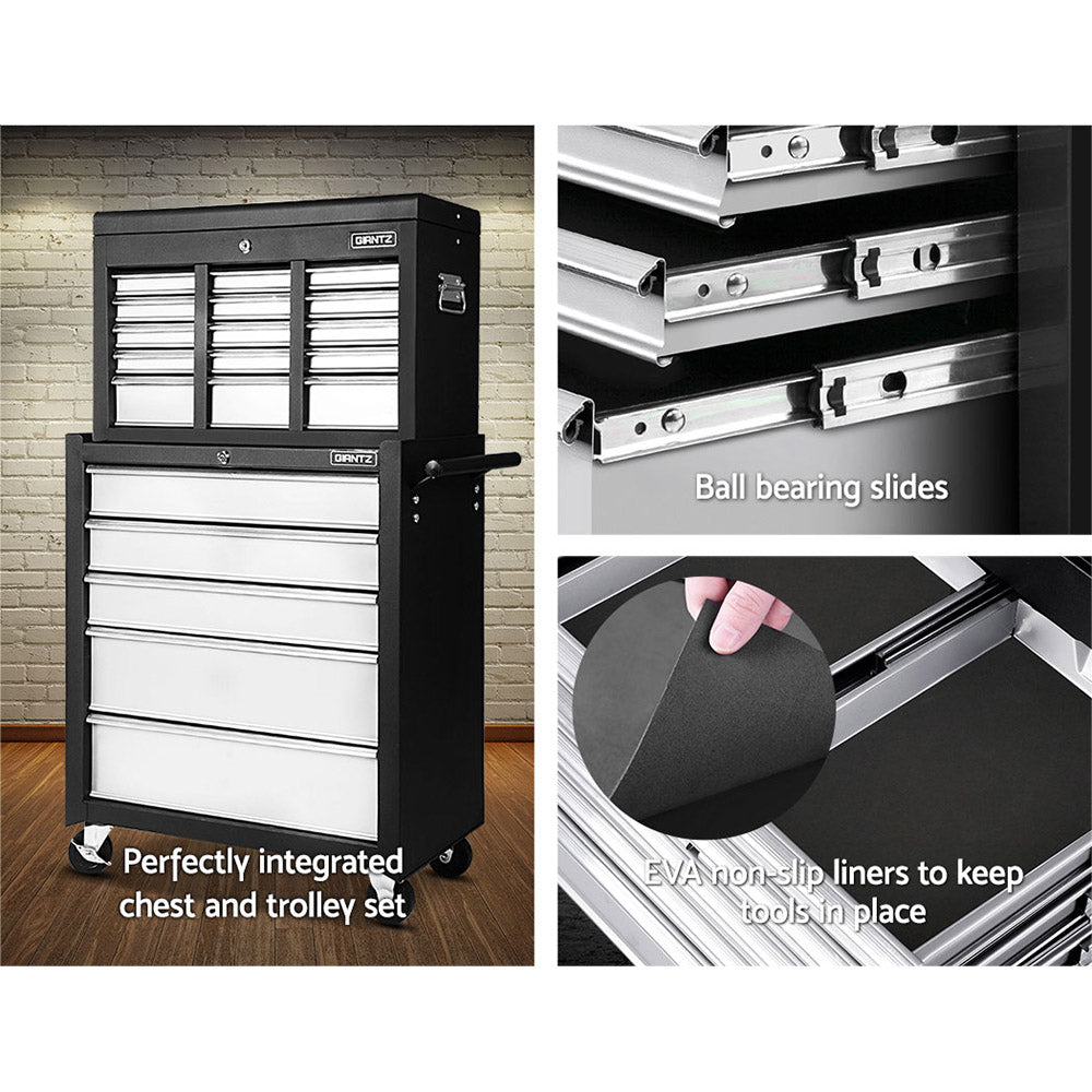 14 Drawer Tool Box Cabinet Chest Mechanic Garage Storage Trolley Grey - Tools > Tools Storage > Tool Cabinets - Rivercity House & Home Co. (ABN 18 642 972 209) - Affordable Modern Furniture Australia