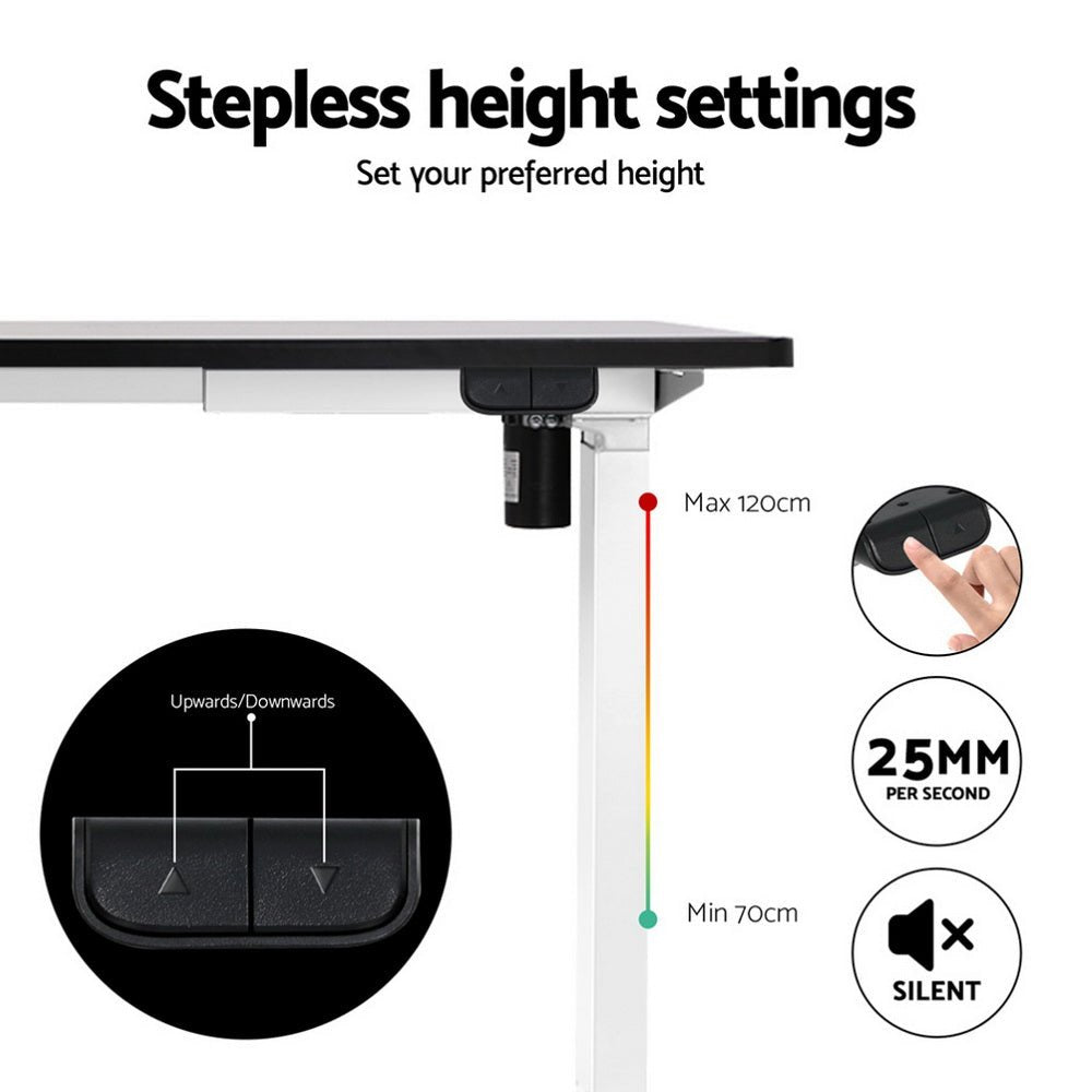 140cm Artiss Electric Standing Desk with Mini Pedal Exercise Bike Home Office - Furniture > Office > Office & Desk Chairs - Rivercity House & Home Co. (ABN 18 642 972 209) - Affordable Modern Furniture Australia