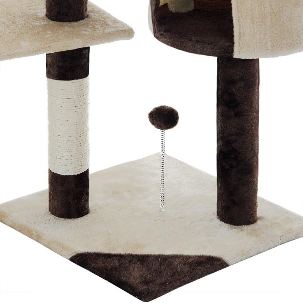 140cm Indoor Cat Tree with Plush Perch, Sisal Scratching Posts & Condo for Kittens & Adult Cats - Beige - Pet Care > Cat Supplies > Cat Scratching Posts - Rivercity House & Home Co. (ABN 18 642 972 209) - Affordable Modern Furniture Australia