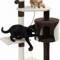 140cm Indoor Cat Tree with Plush Perch, Sisal Scratching Posts & Condo for Kittens & Adult Cats - Beige