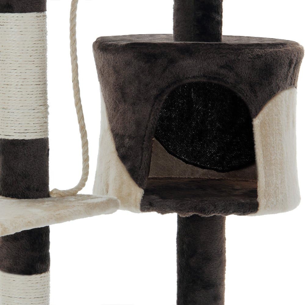 140cm Indoor Cat Tree with Plush Perch, Sisal Scratching Posts & Condo for Kittens & Adult Cats - Beige - Pet Care > Cat Supplies > Cat Scratching Posts - Rivercity House & Home Co. (ABN 18 642 972 209) - Affordable Modern Furniture Australia
