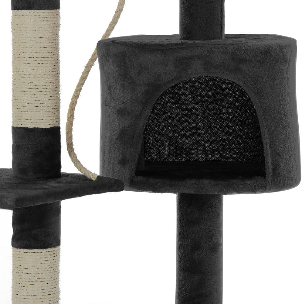 140cm Indoor Cat Tree with Plush Perch, Sisal Scratching Posts & Condo for Kittens & Adult Cats - Dark Grey - Pet Care > Cat Supplies > Cat Scratching Posts - Rivercity House & Home Co. (ABN 18 642 972 209) - Affordable Modern Furniture Australia