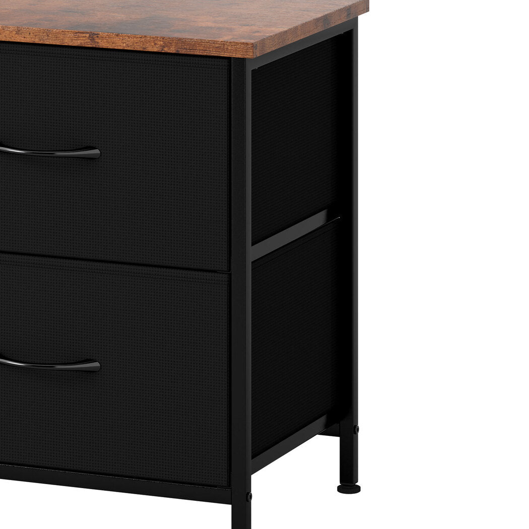 140cm TV Stand Cabinet with 5 Drawers and Storage Shelves - Tiger Wood Brown - Rivercity House & Home Co. (ABN 18 642 972 209) - Affordable Modern Furniture Australia