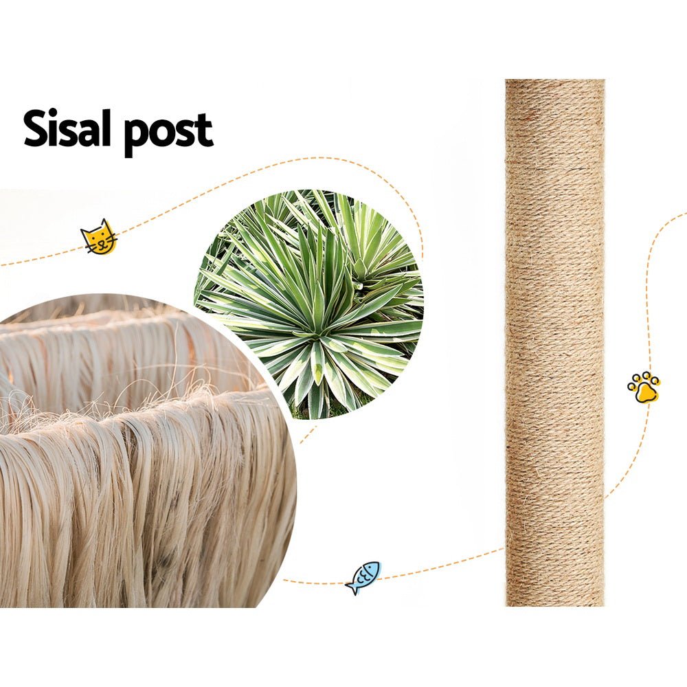 141cm Cat Tree Tower with Scratching Post, Bed, Condo, Ladder and Toys - Beige - Pet Care > Cat Supplies > Cat Scratching Posts - Rivercity House & Home Co. (ABN 18 642 972 209) - Affordable Modern Furniture Australia