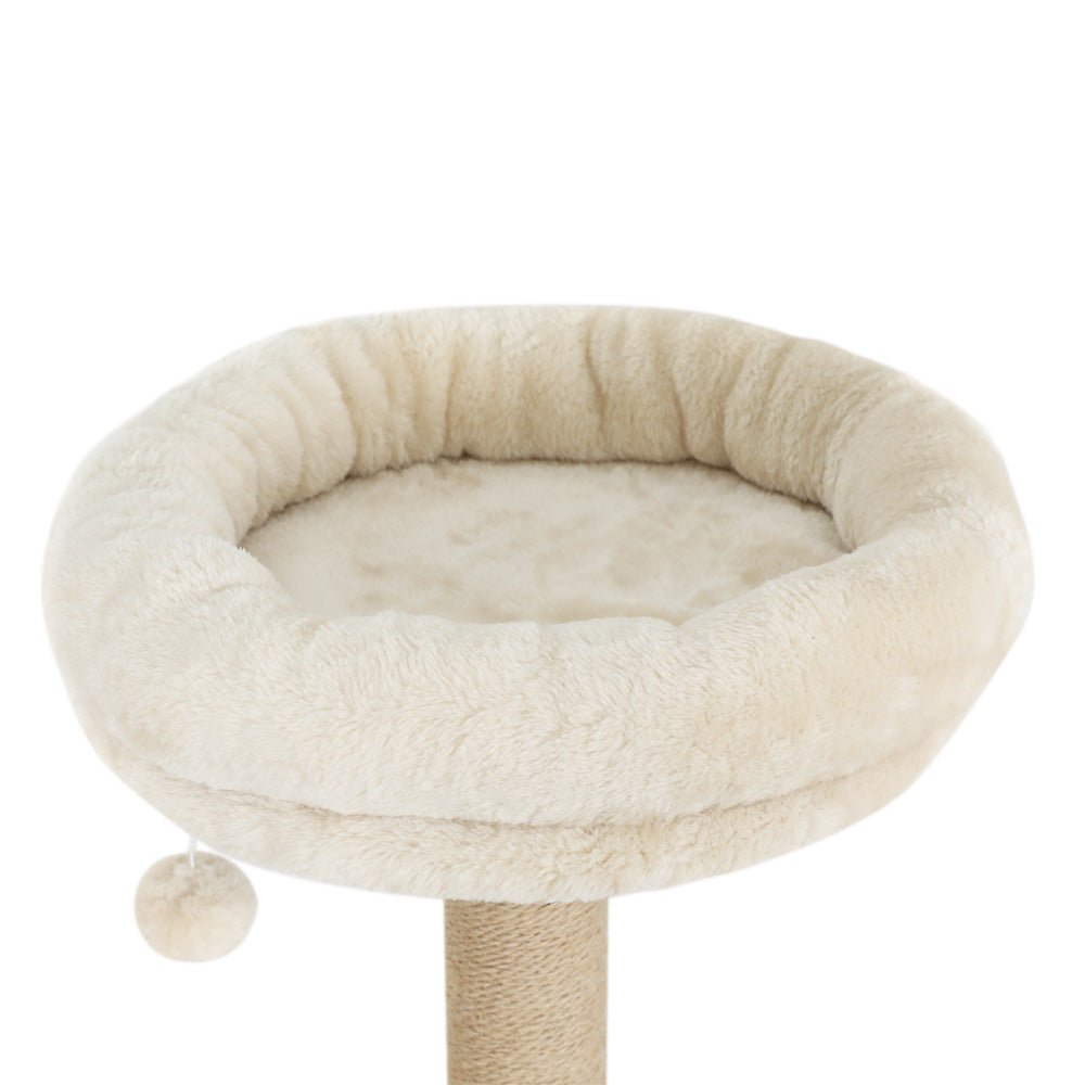 141cm Cat Tree Tower with Scratching Post, Bed, Condo, Ladder and Toys - Beige - Pet Care > Cat Supplies > Cat Scratching Posts - Rivercity House & Home Co. (ABN 18 642 972 209) - Affordable Modern Furniture Australia