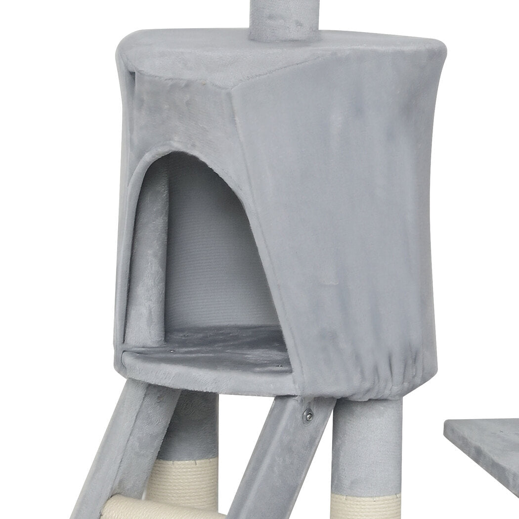 143cm Multi - Level Cat Tree Scratching Post with Lounging Platforms - Grey - Rivercity House & Home Co. (ABN 18 642 972 209) - Affordable Modern Furniture Australia