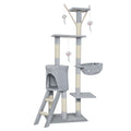 143cm Multi-Level Cat Tree Scratching Post with Lounging Platforms - Grey