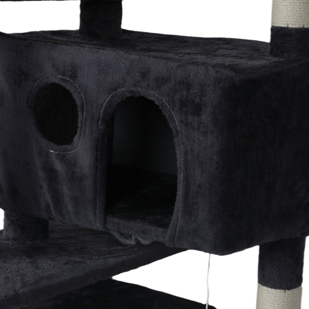 145cm Multi - Level Cat Tree Scratching Post with Condos and Toys - Dark Grey - Rivercity House & Home Co. (ABN 18 642 972 209) - Affordable Modern Furniture Australia