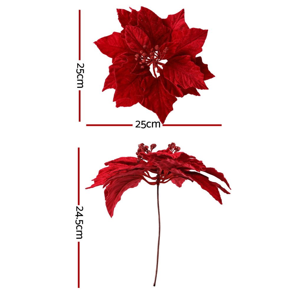 14Pcs Christmas Tree Flowers Set Xmas Garland Wreath Ornaments Red - Occasions > Christmas > Christmas Decorations - Rivercity House & Home Co. (ABN 18 642 972 209) - Affordable Modern Furniture Australia