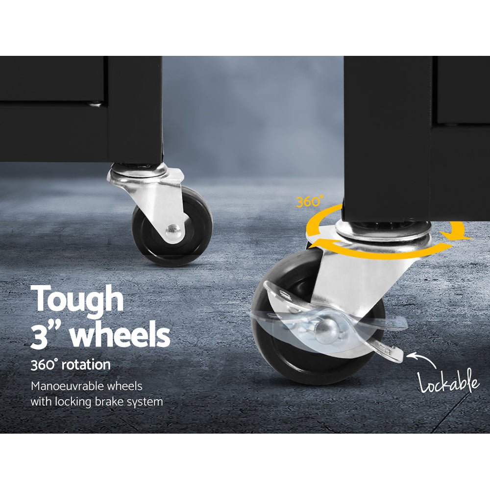 15 Drawer Tool Box Cabinet Chest Trolley Toolbox Garage Storage Box - Tools > Tools Storage > Tool Cabinets - Rivercity House & Home Co. (ABN 18 642 972 209) - Affordable Modern Furniture Australia