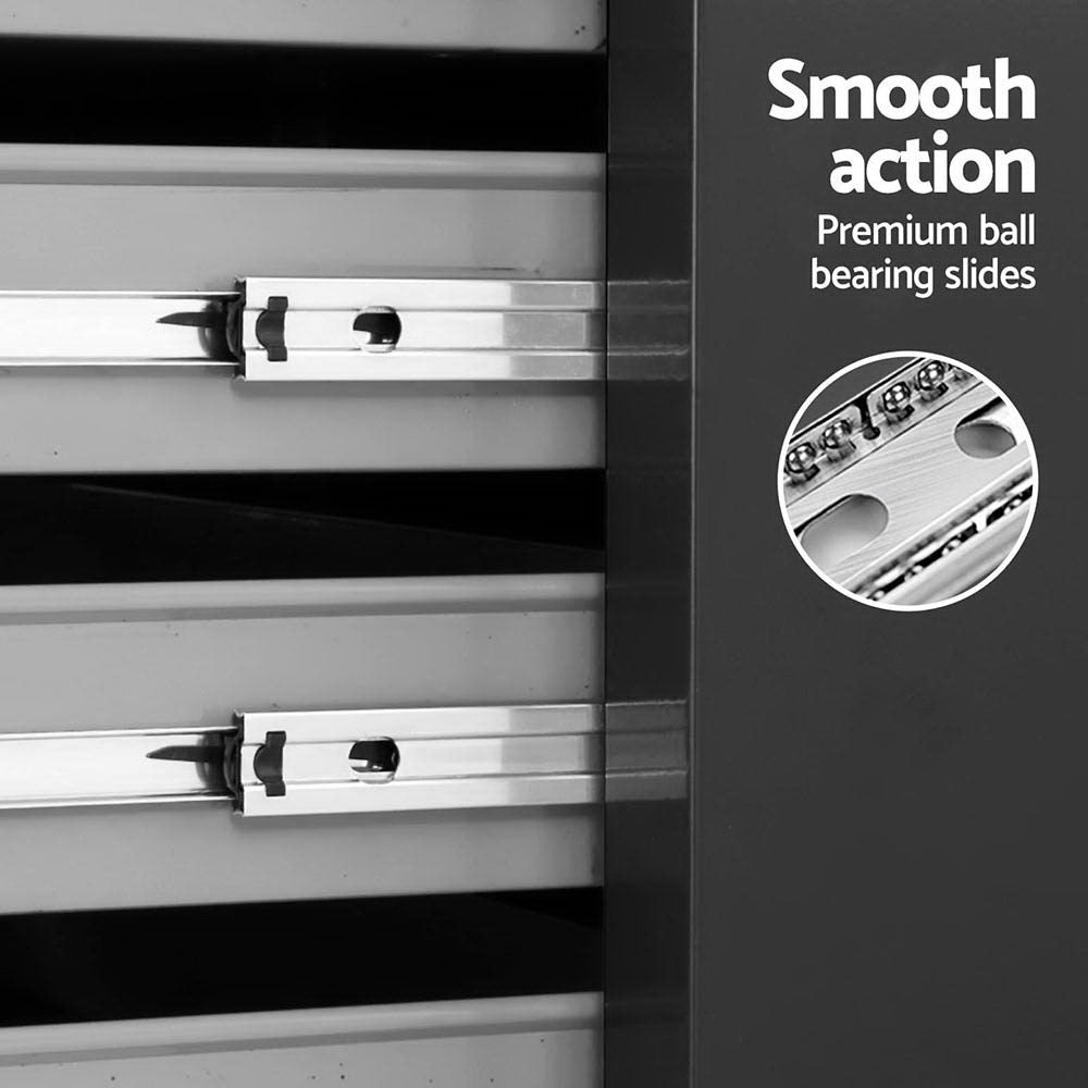 15 Drawers Tool Chest Trolley Toolbox 2 - in - 1 Storage Black& Grey - Tools > Tools Storage > Tool Boxes - Rivercity House & Home Co. (ABN 18 642 972 209) - Affordable Modern Furniture Australia