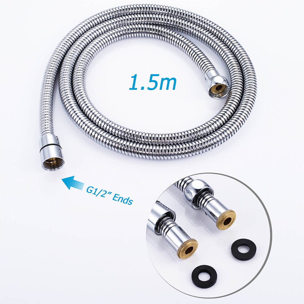 1.5 Meter High Pressure SUS Smooth Hose Replacement For Hand Held Shower Head - Furniture > Bathroom > Shower Heads & Screens - Rivercity House & Home Co. (ABN 18 642 972 209) - Affordable Modern Furniture Australia