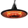 1500W Hanging Electric Infrared Patio Heater with Remote Control - Black